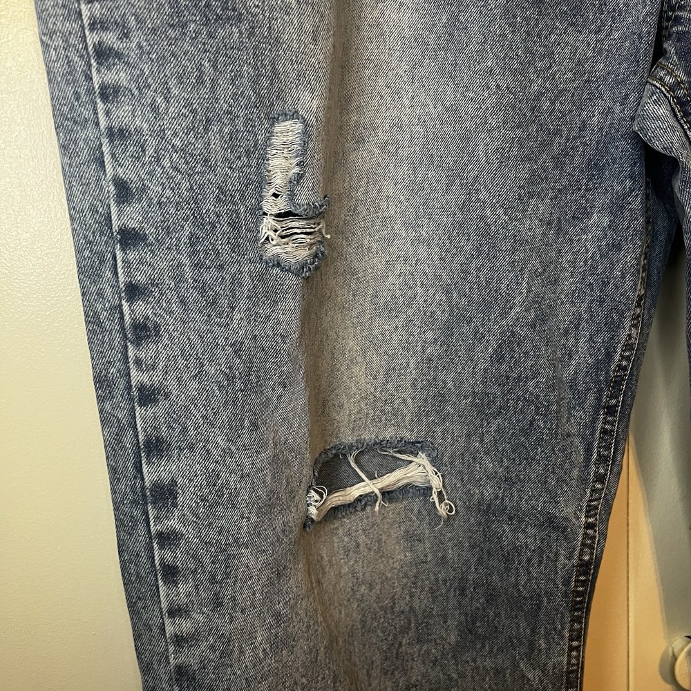 Nasty Gal Plus Size Light Wash Denim Jeans Size UK 22 US 18 100% Cotton Distress - Picture 3 of 10